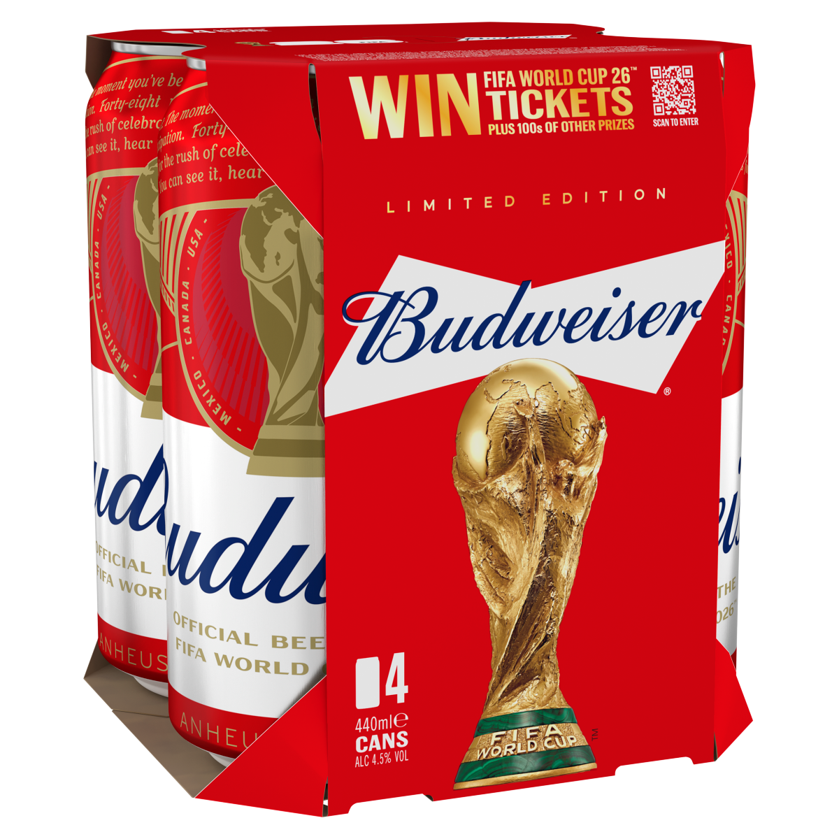 Budweiser Limited Edition Beer 4 x 440ml