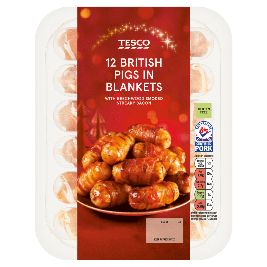 Tesco 12 British Pigs in Blankets 222g