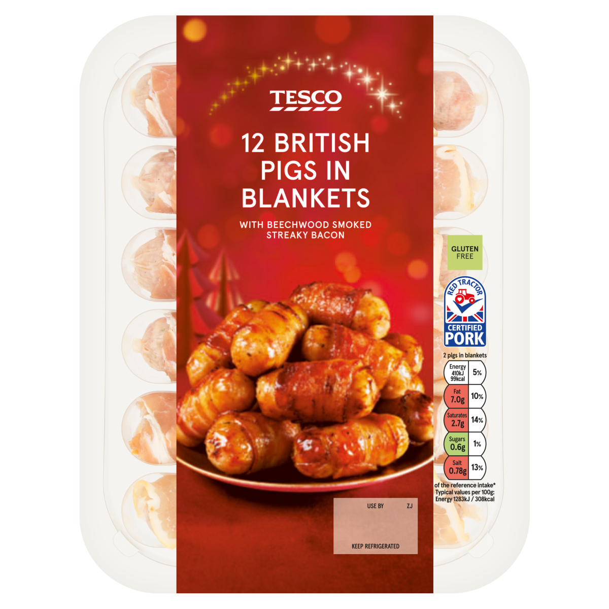 Tesco 12 British Pigs in Blankets 222g
