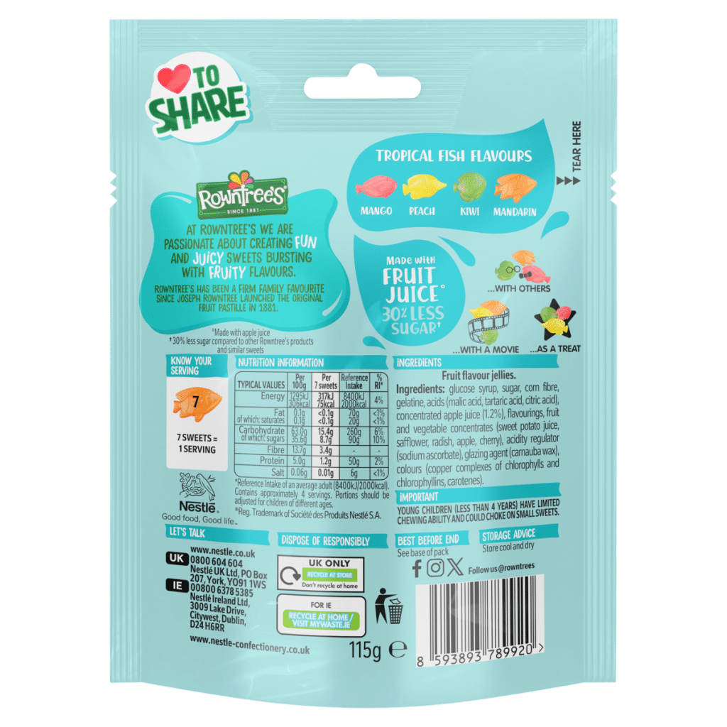 Rowntree’s Tropical Fish 115g