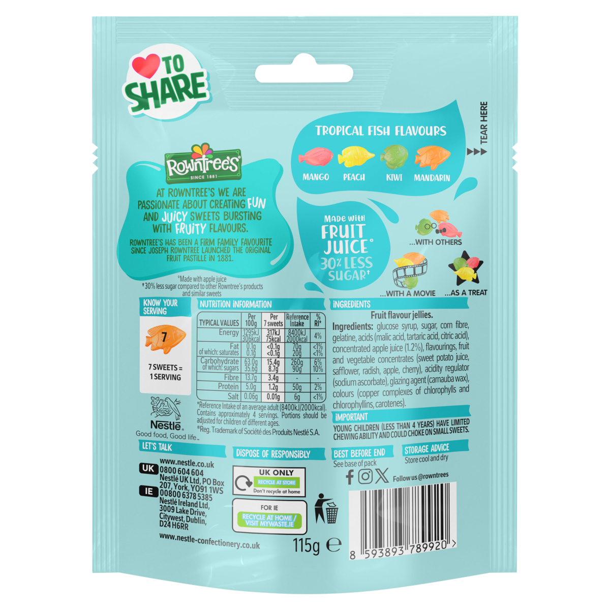 Rowntree’s Tropical Fish 115g