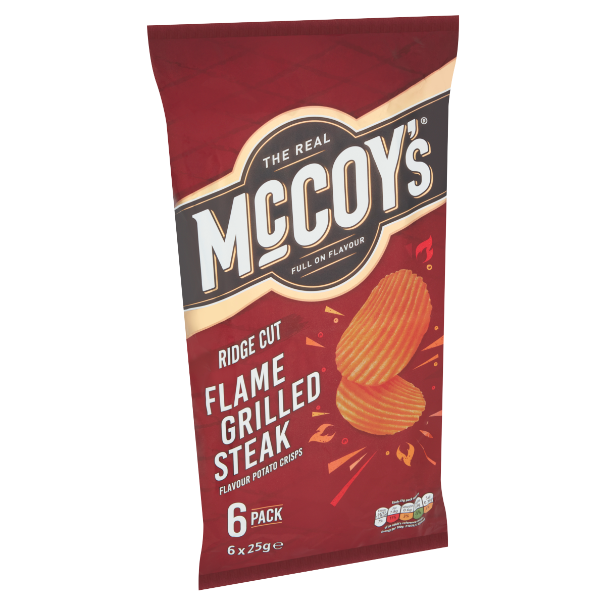 McCoy’s Flame Grilled Steak Flavour Potato Crisps 6 x 25g
