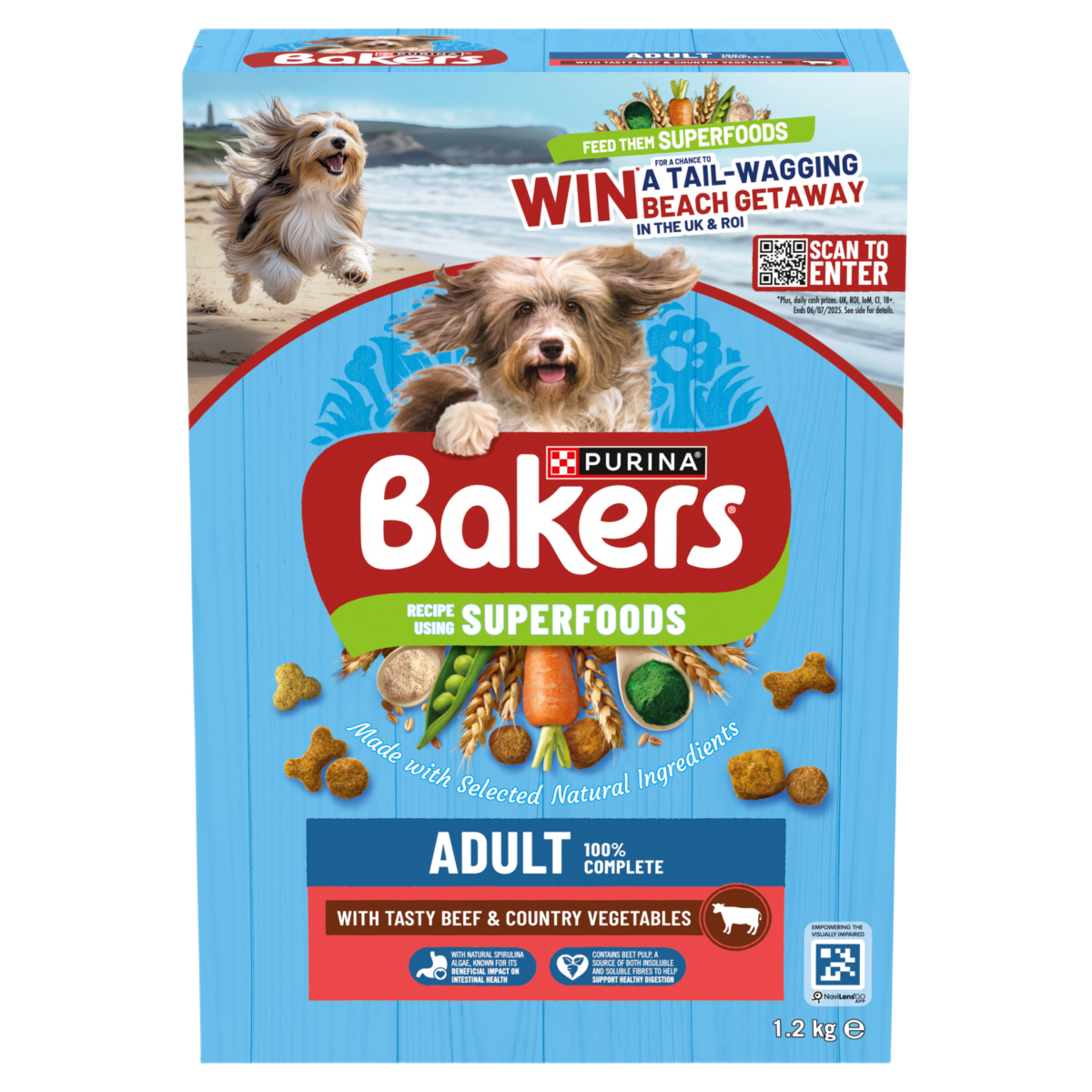 BAKERS Superfoods Beef with Vegetables Dry Dog Food 1.2kg