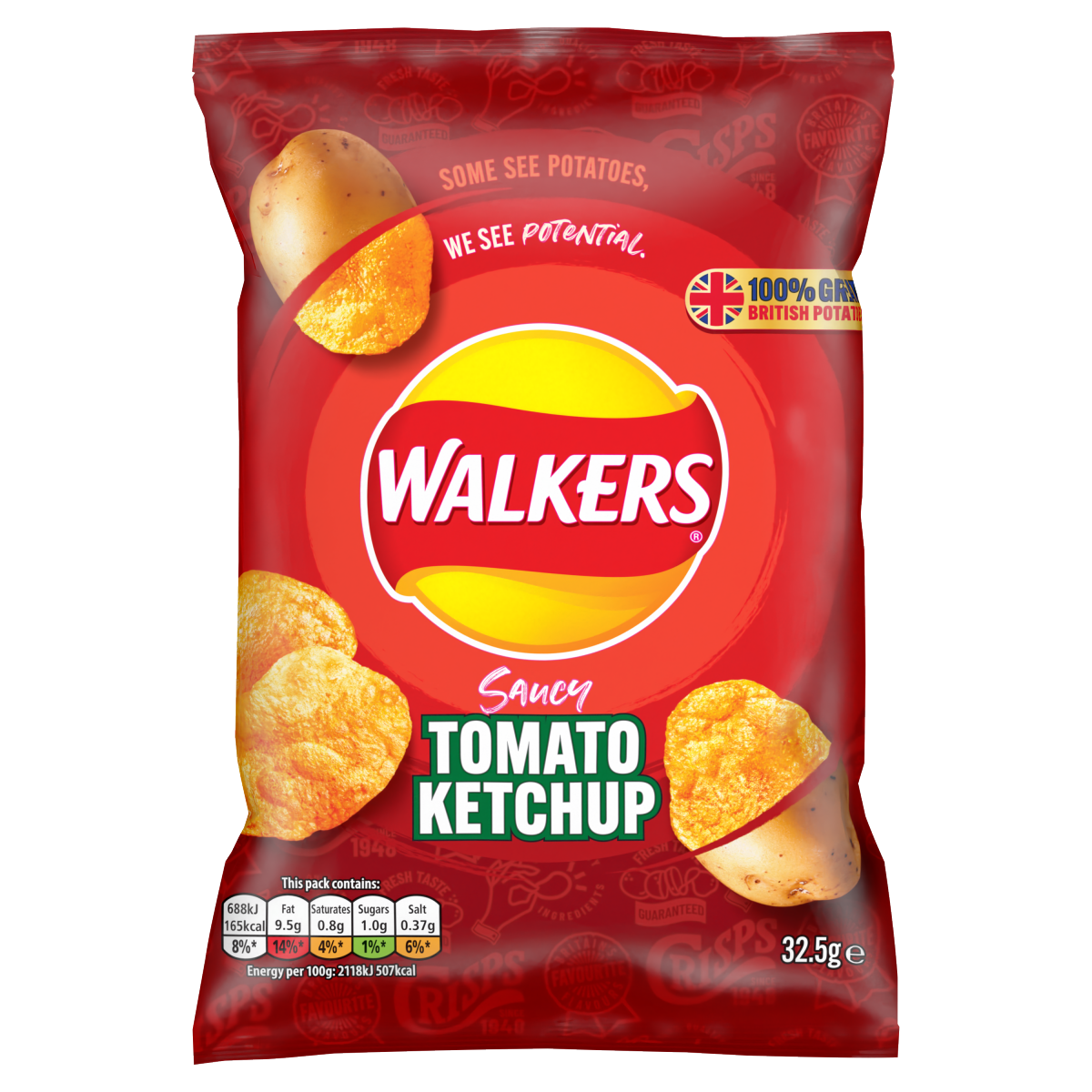 Walkers Tomato Ketchup Crisps 32.5g