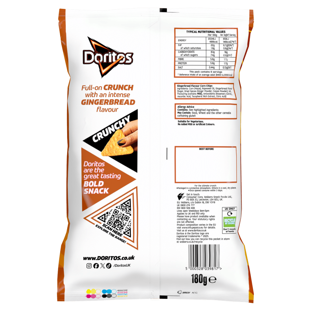 Doritos Limited Edition Gingerbread Flavour Corn Sharing Crisps 180g