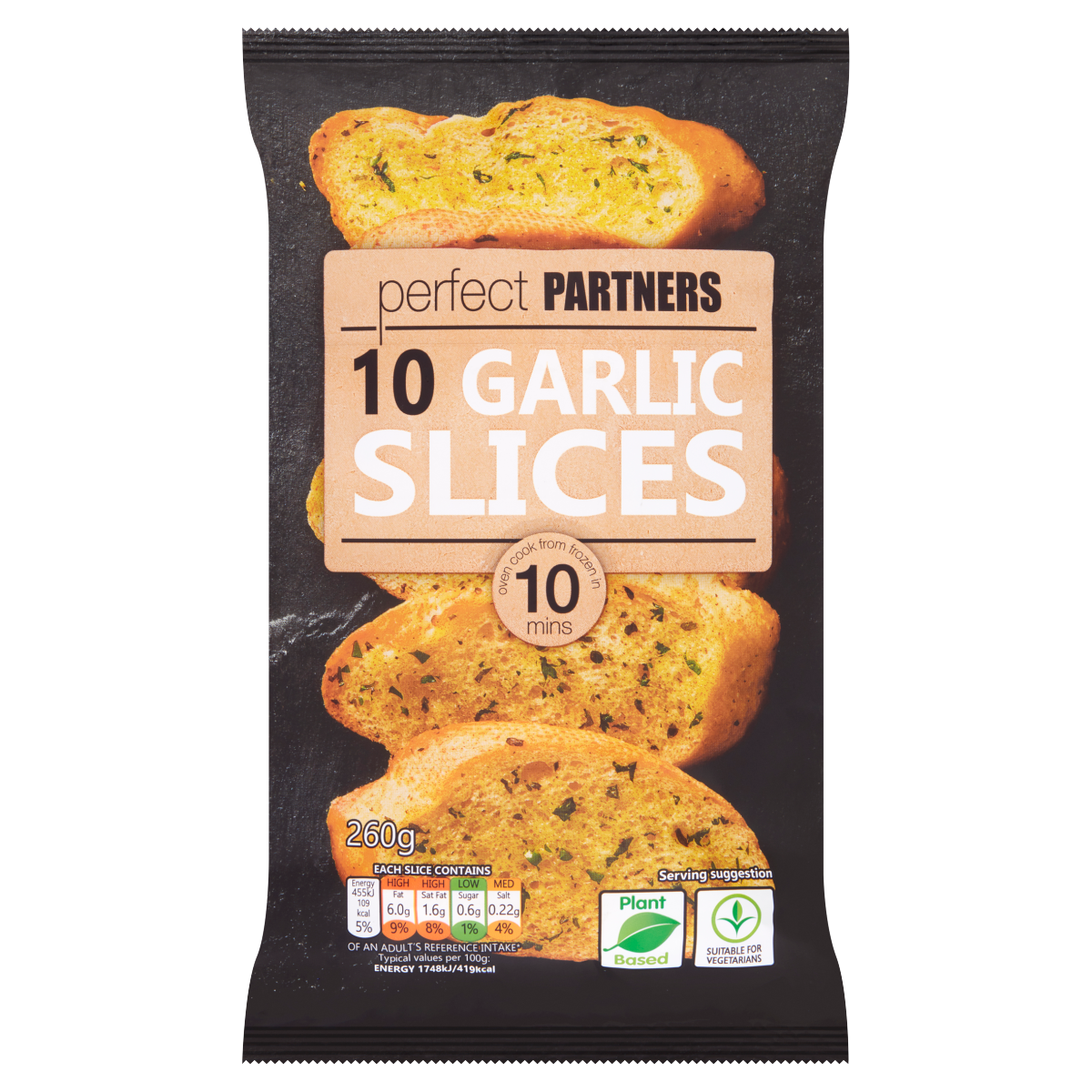 Perfect Partners 10 Garlic Slices 260g