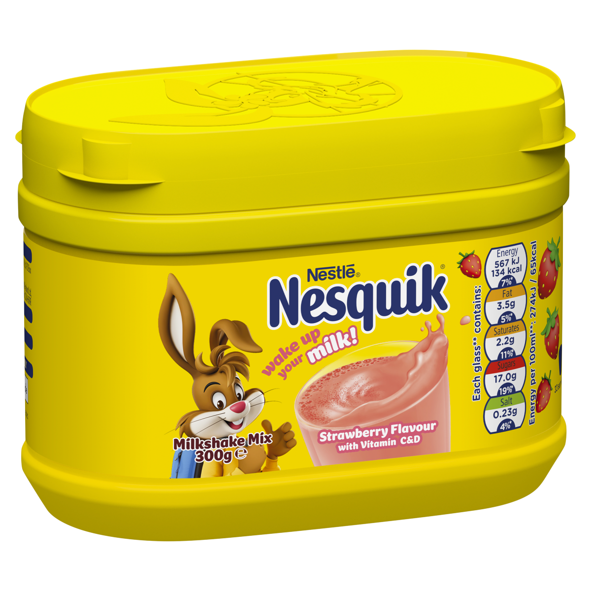 Nesquik Strawberry Flavour with Vitamin C&D Milkshake Mix 300g