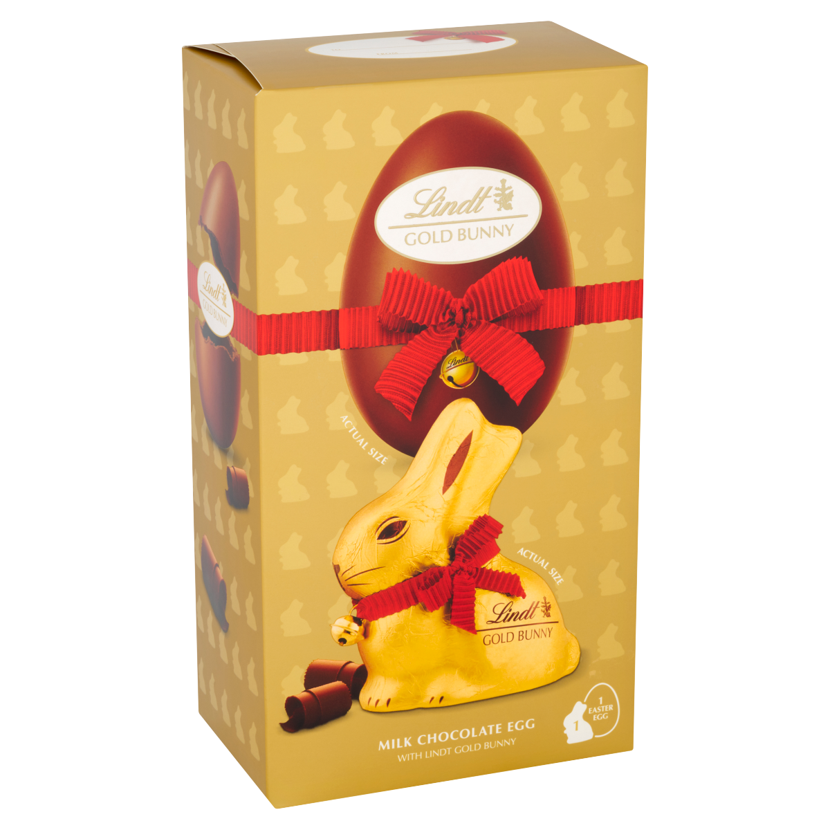 Lindt MILK CHOCOLATE EGG WITH LINDT GOLD BUNNY 195g