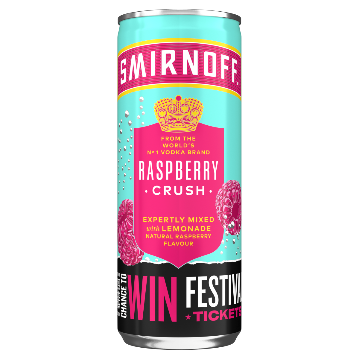 Smirnoff Raspberry Crush & Lemonade 5% vol Ready To Drink Premix 250ml Can