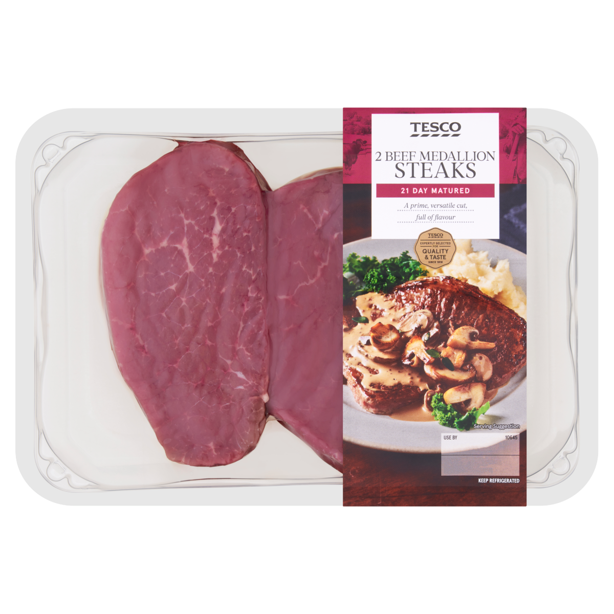 Tesco 2 Irish Beef Medallion Steaks 340g