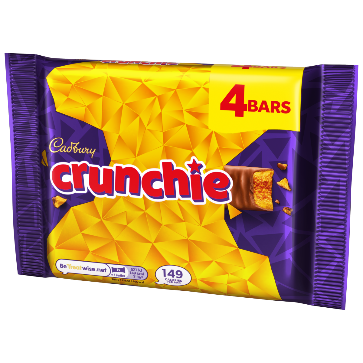 Cadbury Crunchie Chocolate Bar 4 Pack Multipack 128g (4 x 32g)