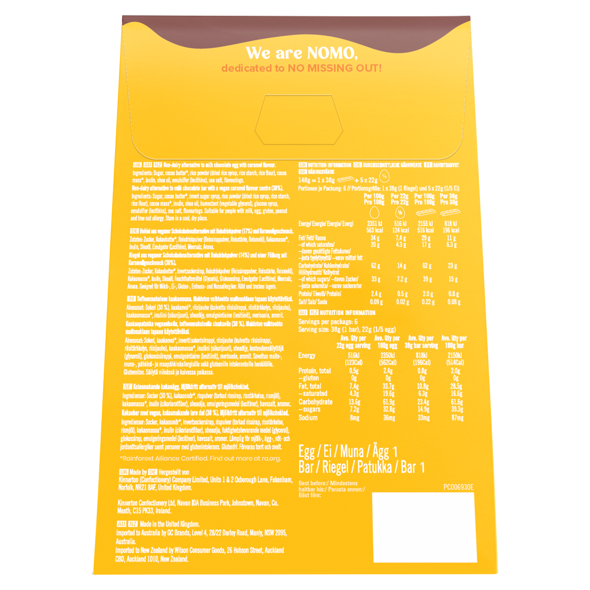 Nomo Caramel Creamy Choc Egg 148g