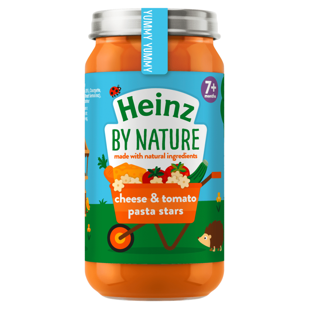 Heinz By Nature Cheese and Tomato Pasta Stars Baby Food Jar 7+ months 200g