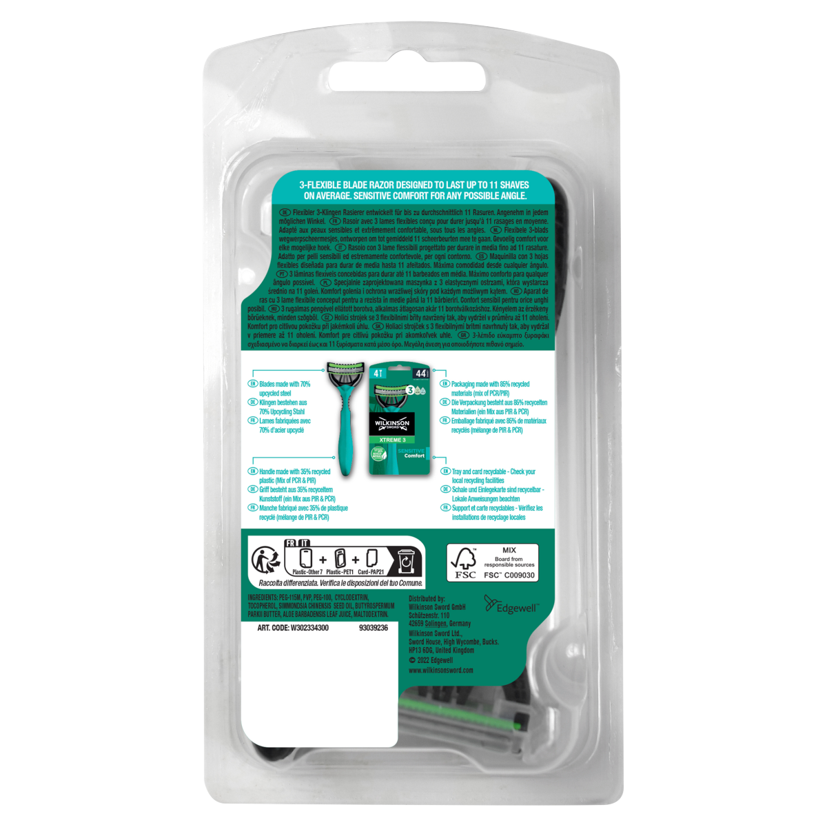 Wilkinson Sword Xtreme 3 Sensitive Comfort Men’s Disposable Razors x4