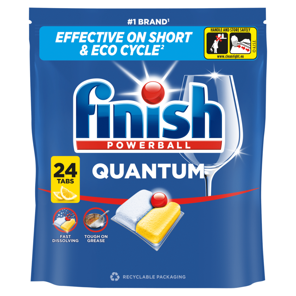 Finish Quantum All In One Lemon Dishwasher Tablets – 24 Tabs